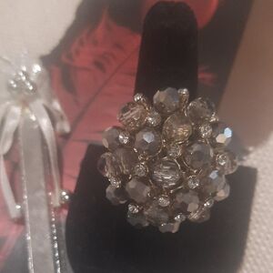 Elegant Crystal Cluster Ring